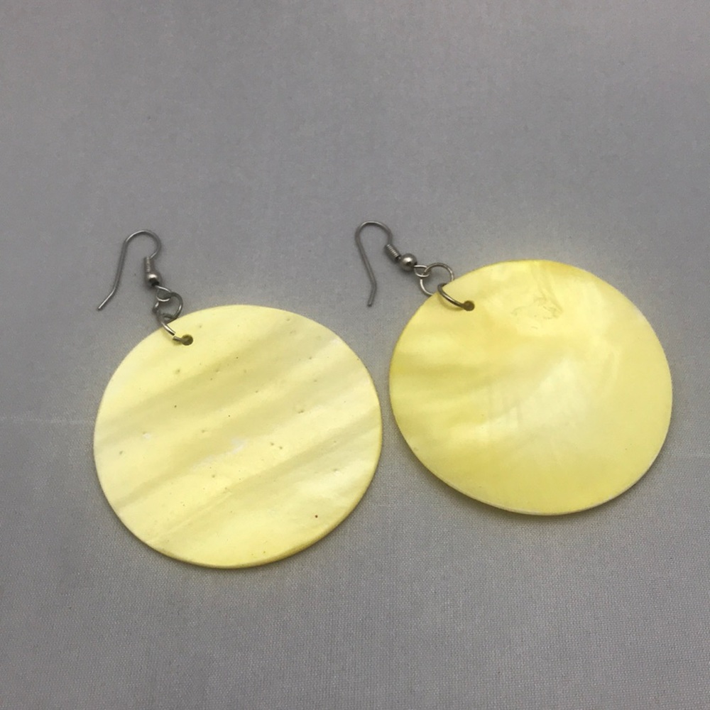 Yellow glass earrings